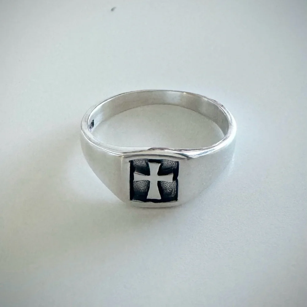 Cross Sterling Silver Ring